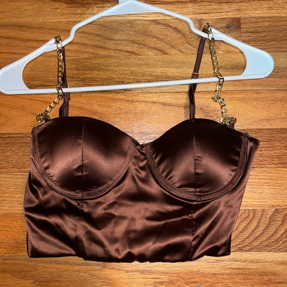 Fashion Nova You Crop Top - Brown S - Picture 3 of 4